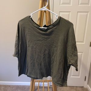 Army green crop top